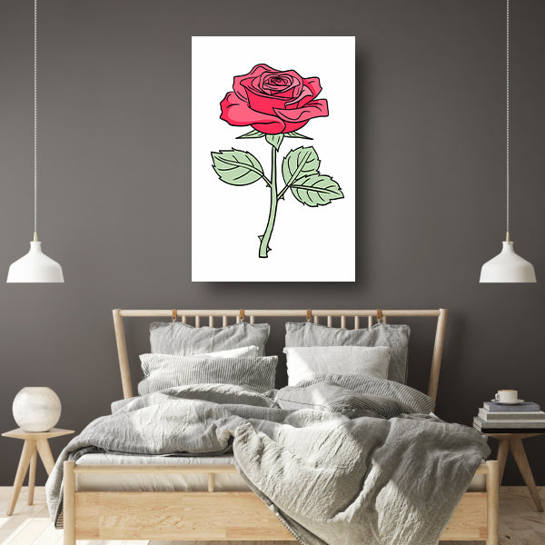 Kleurrijke popart roos illustratie acrylglas
