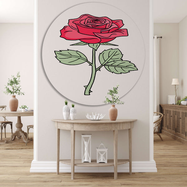 Kleurrijke popart roos illustratie forex muurcirkel