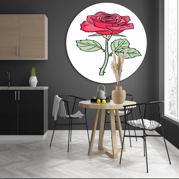 Kleurrijke popart roos illustratie forex muurcirkel