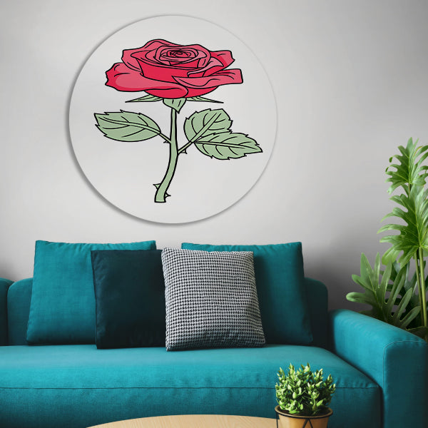 Kleurrijke popart roos illustratie forex muurcirkel
