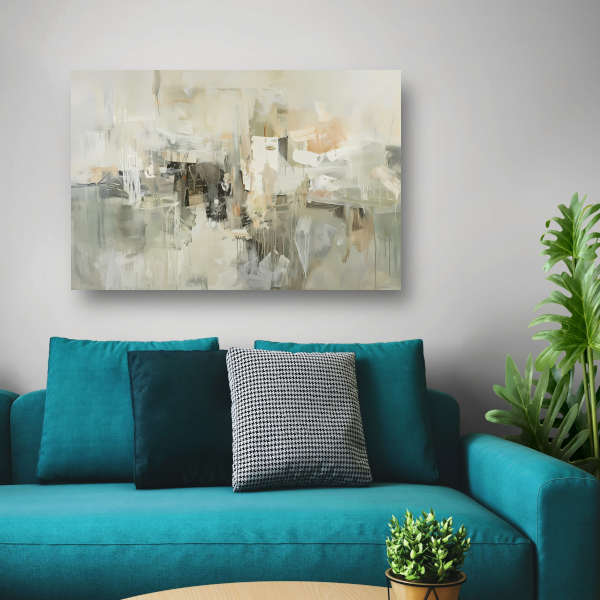 Gelaagde Abstractie in Zachte Aardetinten acrylglas