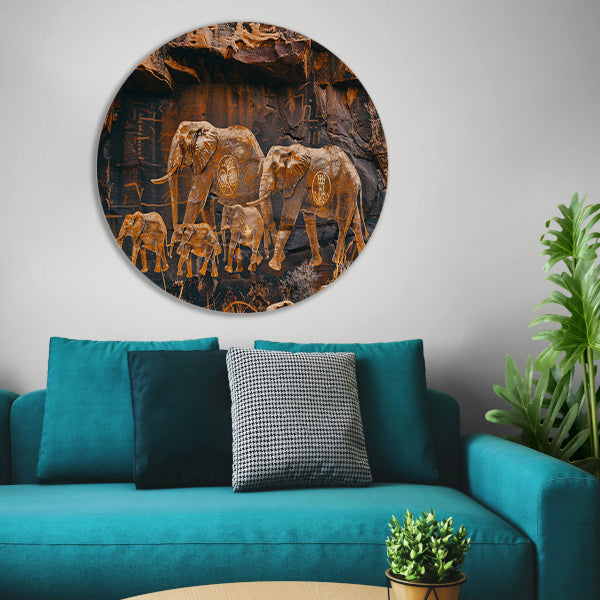 Olifantenfamilie in Afrikaanse savanne forex muurcirkel