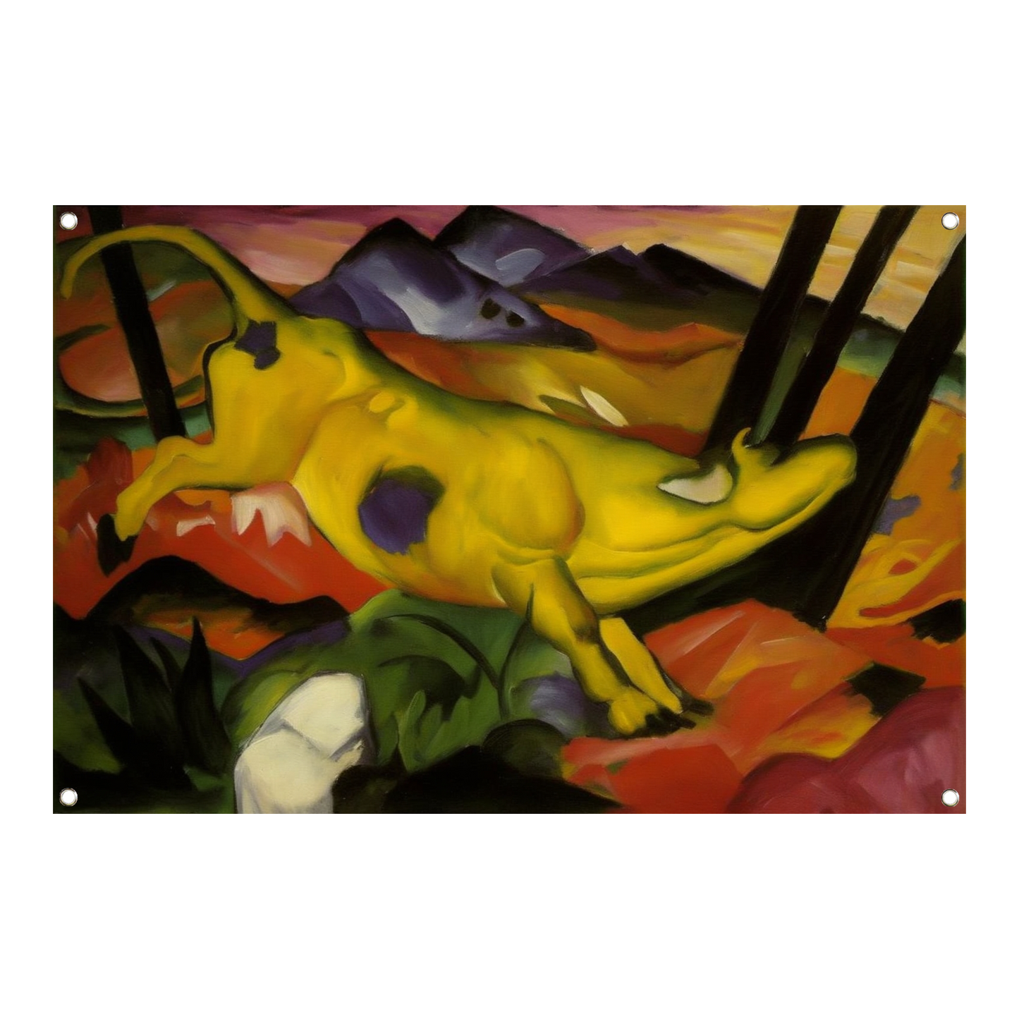 De gele koe - Franz Marc tuinposter