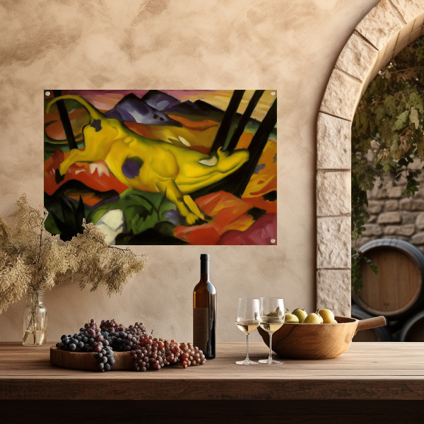 De gele koe - Franz Marc tuinposter