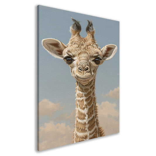 Schattig portret van een jonge giraffe canvas