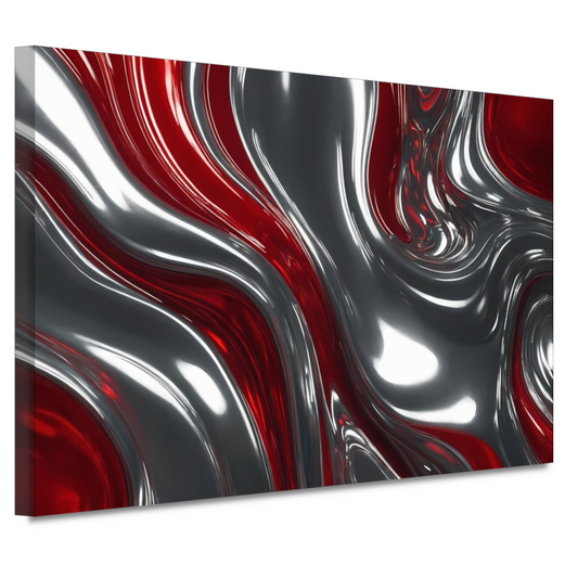 Abstracte Dans van Zilver en Rood canvas