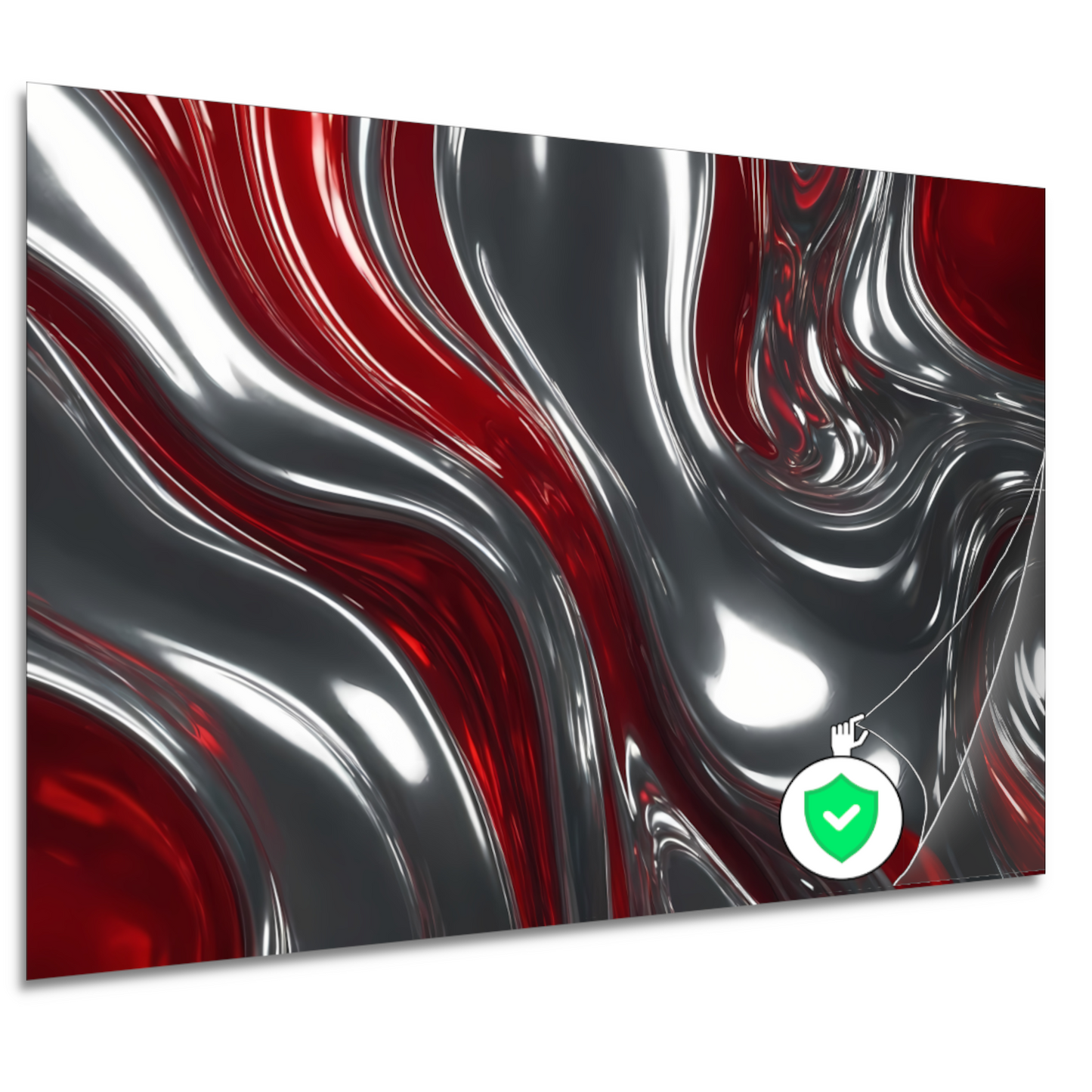 Abstracte Dans van Zilver en Rood poster