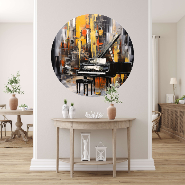 Abstracte Stadspiano in Kleur forex muurcirkel