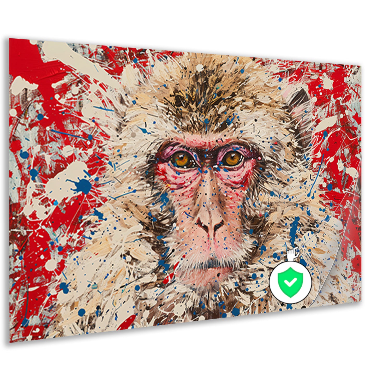 Abstract expressief schilderij van een aap poster