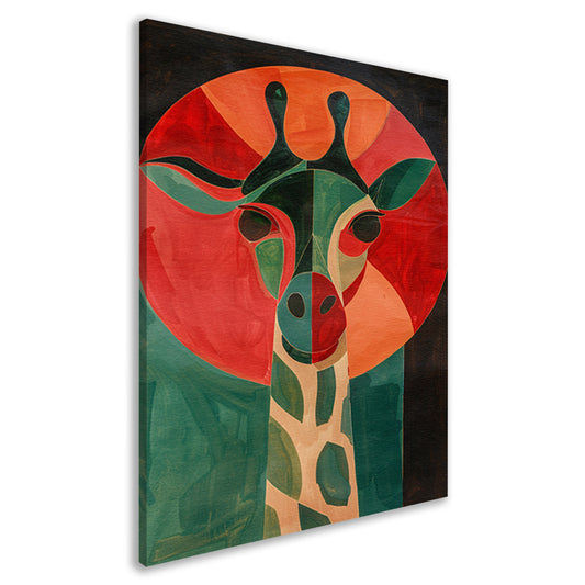 Abstracte giraffe in kleurrijke geometrische vormen canvas