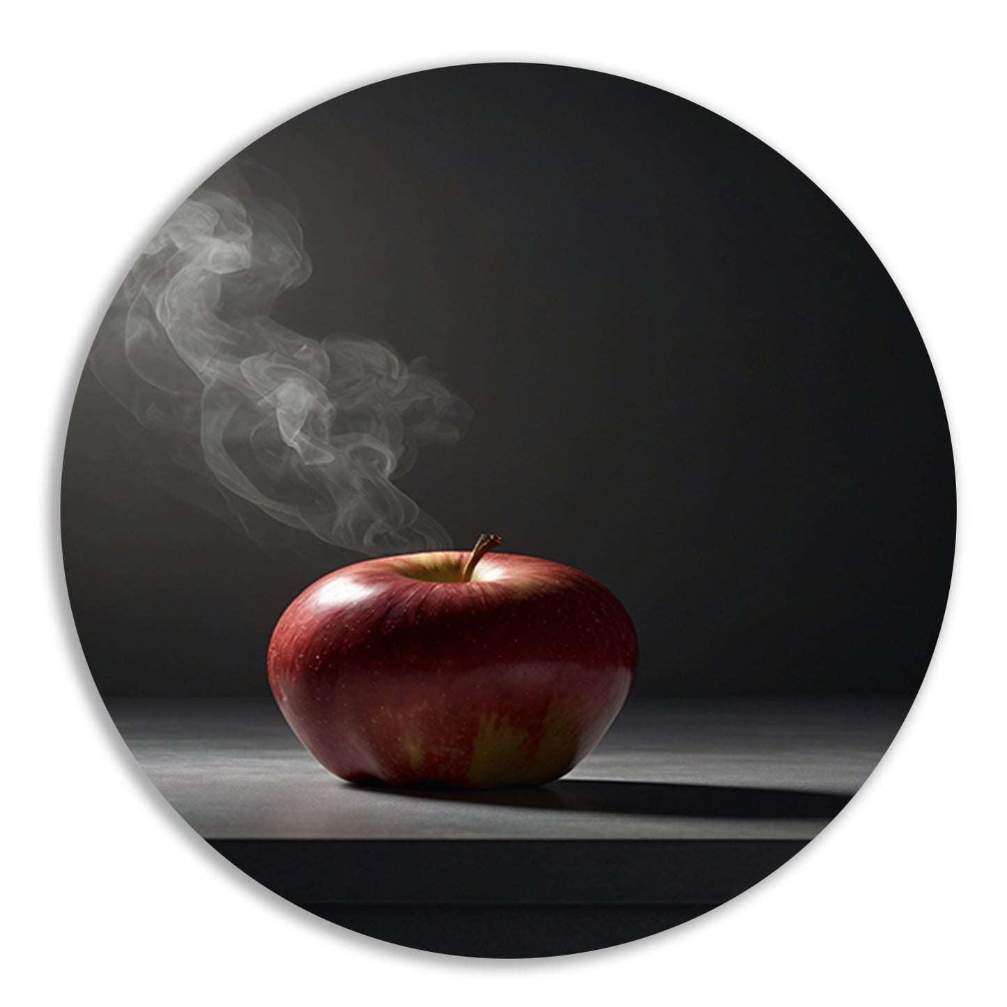 Appel en Rook - Minimalistisch Stilleven forex muurcirkel