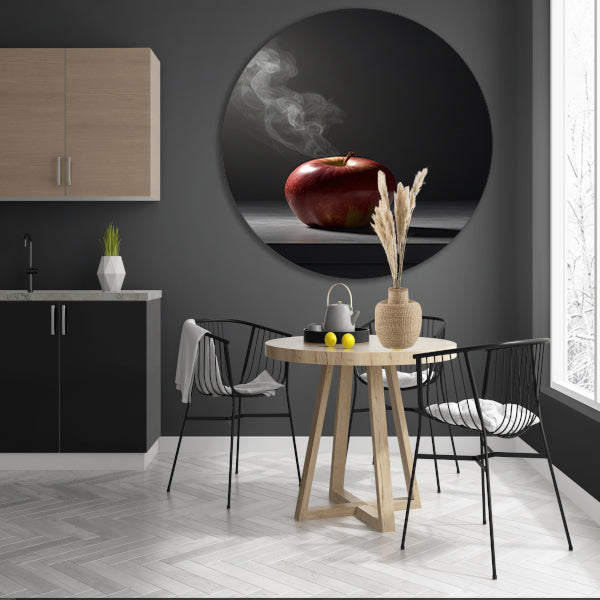 Appel en Rook - Minimalistisch Stilleven forex muurcirkel
