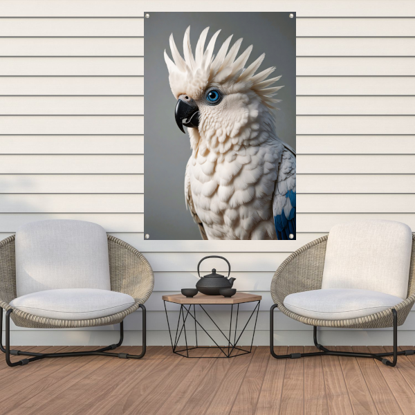 De Blik van een Blauwogige Kaketoe tuinposter