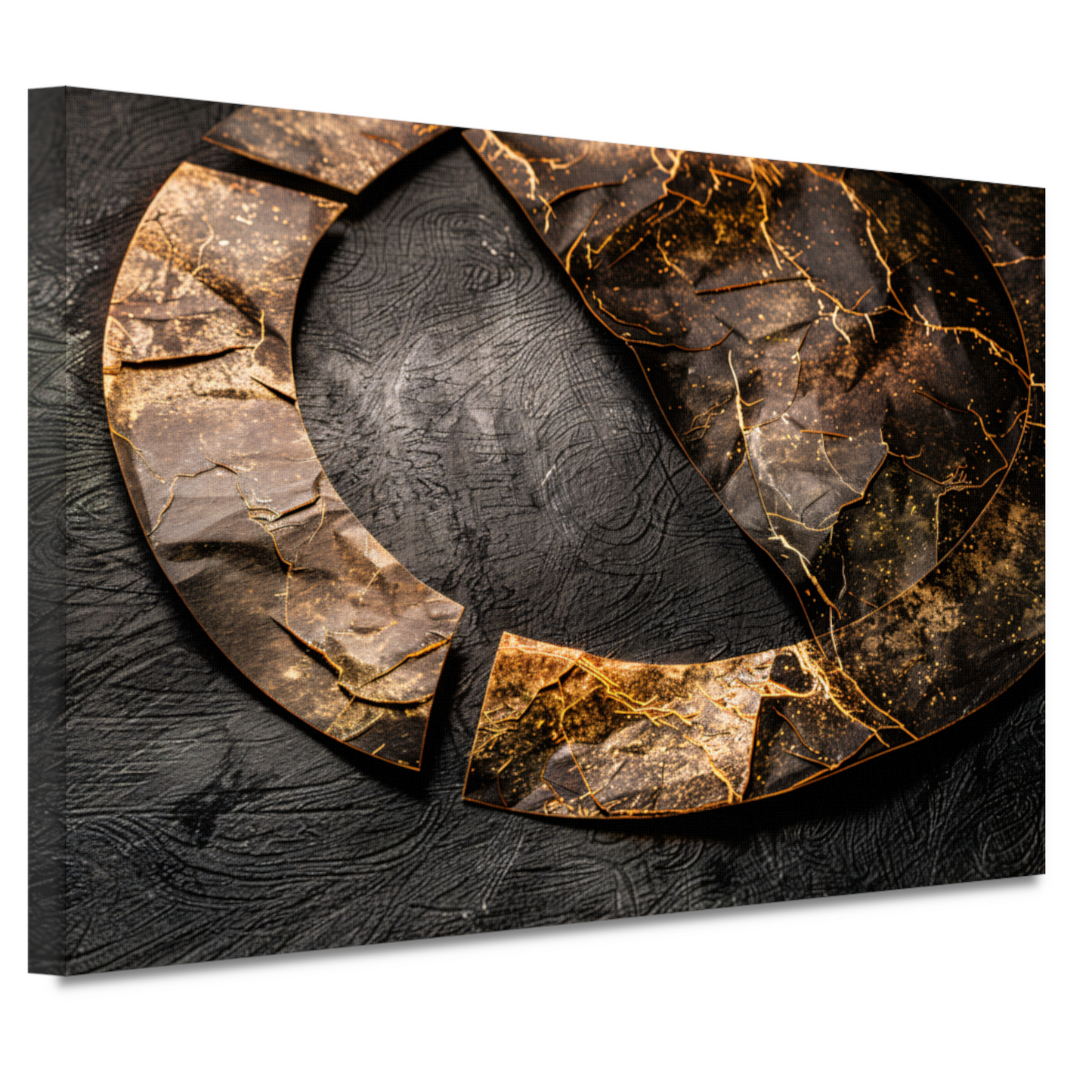 Gebroken cirkel verrijkt met goud canvas