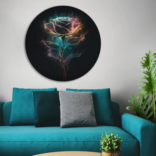 Abstracte Dans van Licht en Roos aluminium muurcirkel