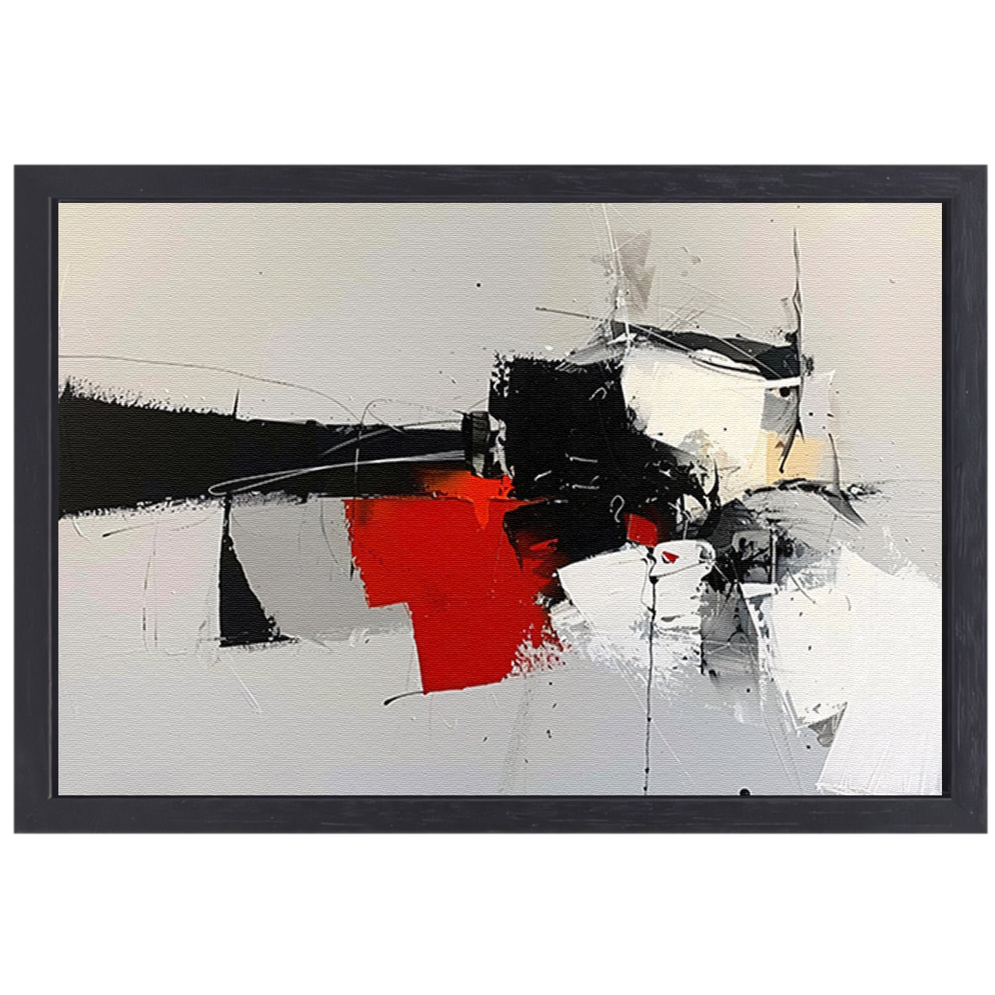 Abstracte skyline met dynamische vormen en kleuren canvas met baklijst