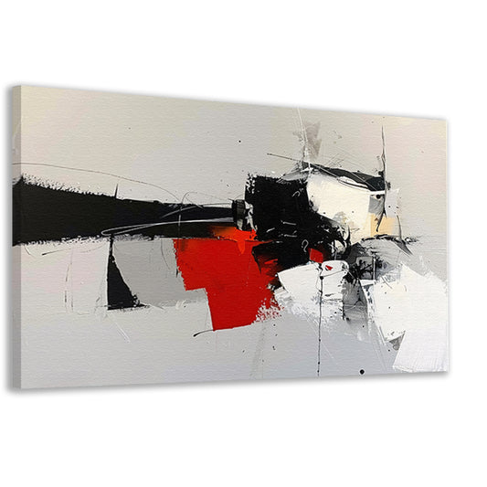 Abstracte skyline met dynamische vormen en kleuren canvas