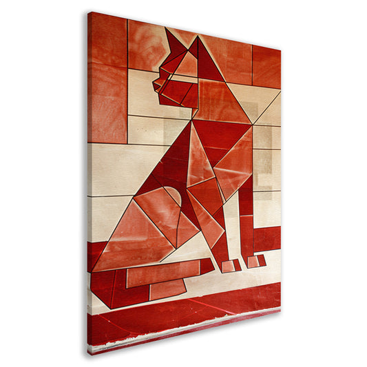 Abstracte kat in kubistische stijl canvas