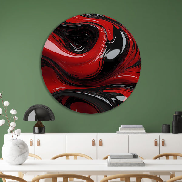 Dynamische Rode en Zwarte Abstractie forex muurcirkel