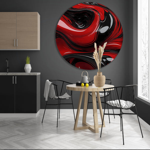 Dynamische Rode en Zwarte Abstractie forex muurcirkel