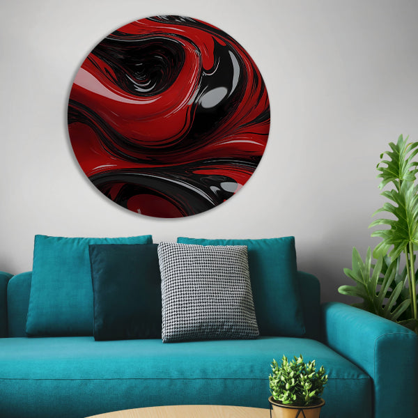 Dynamische Rode en Zwarte Abstractie forex muurcirkel