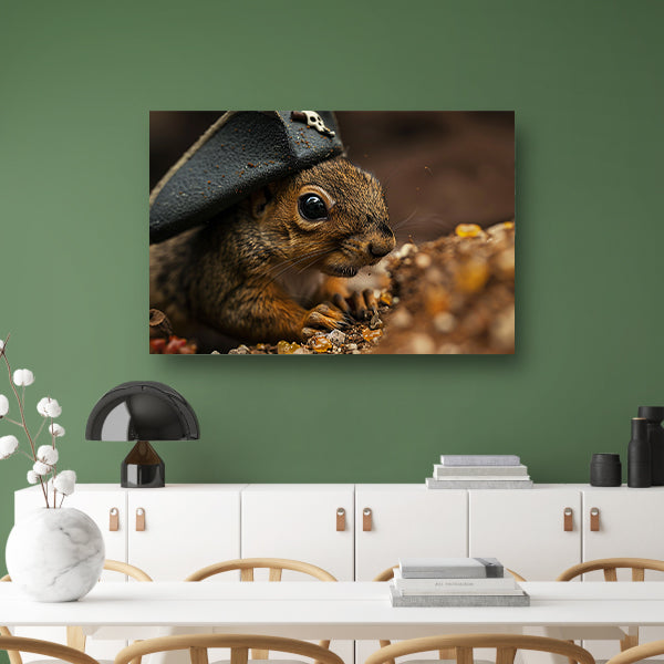 Scherpe close-up van een piraten eekhoorn canvas