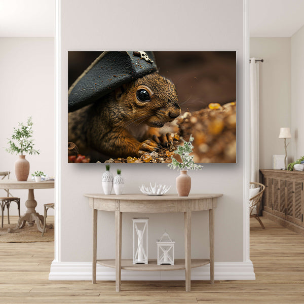 Scherpe close-up van een piraten eekhoorn poster