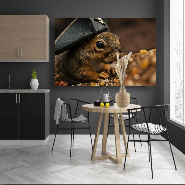 Scherpe close-up van een piraten eekhoorn canvas