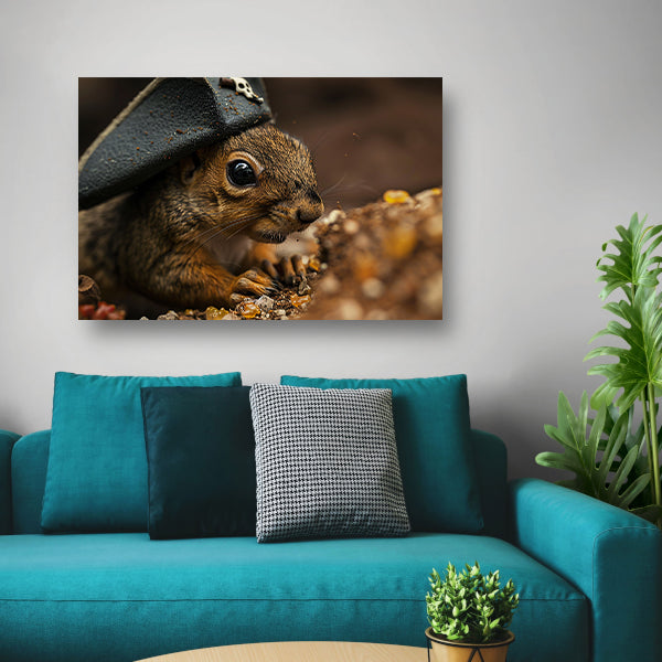 Scherpe close-up van een piraten eekhoorn poster