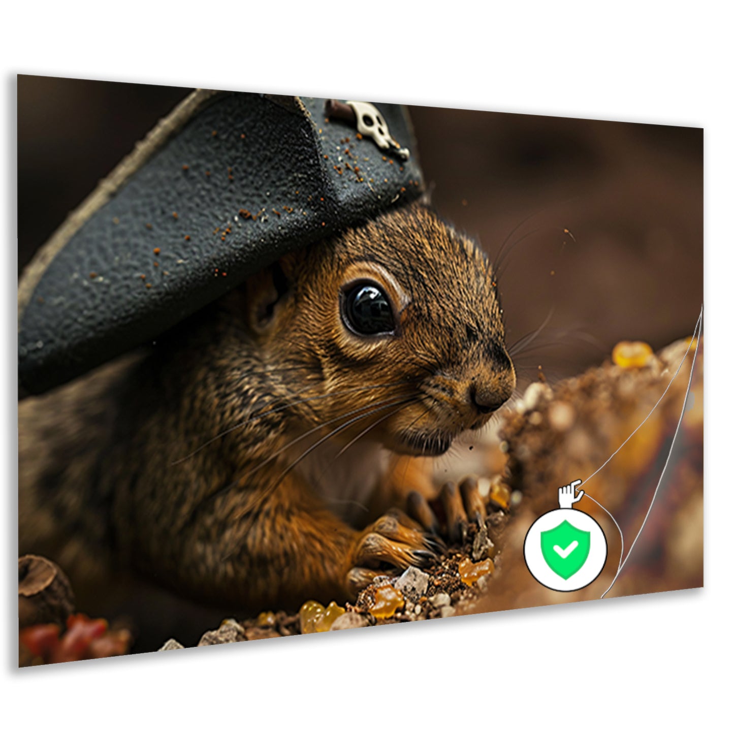 Scherpe close-up van een piraten eekhoorn poster