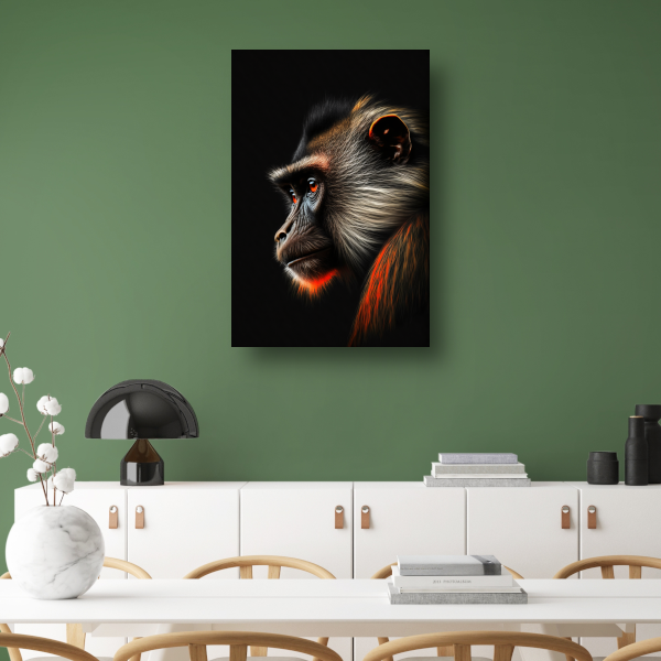 Reflecterende Aap in Schaduw en Licht canvas