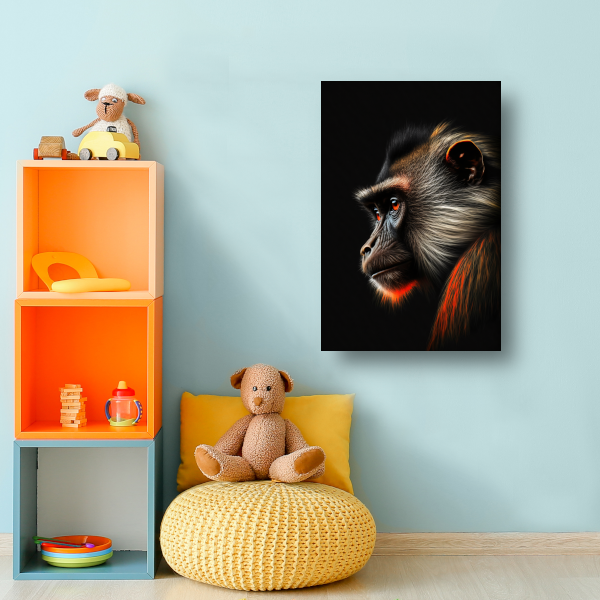 Reflecterende Aap in Schaduw en Licht canvas