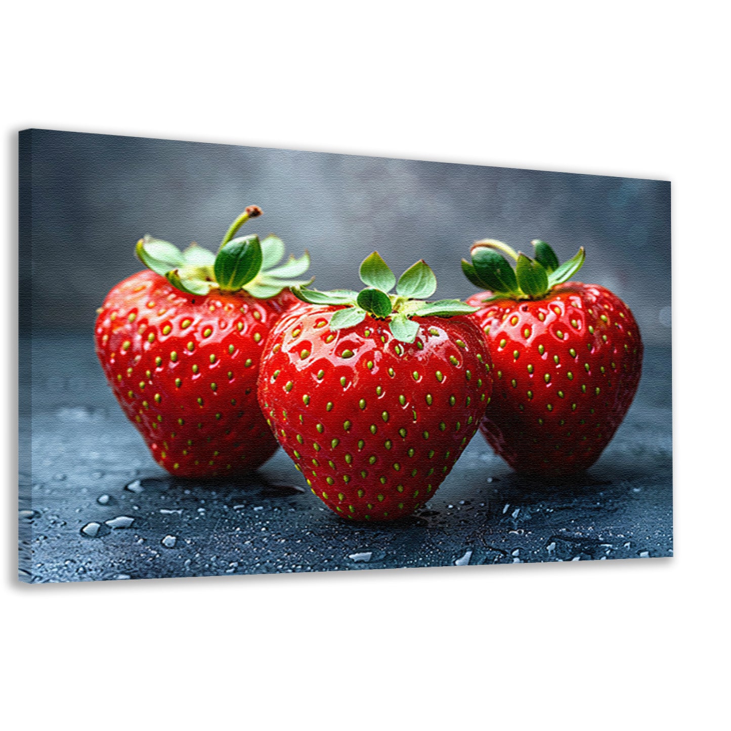 Glinsterende aardbeien canvas