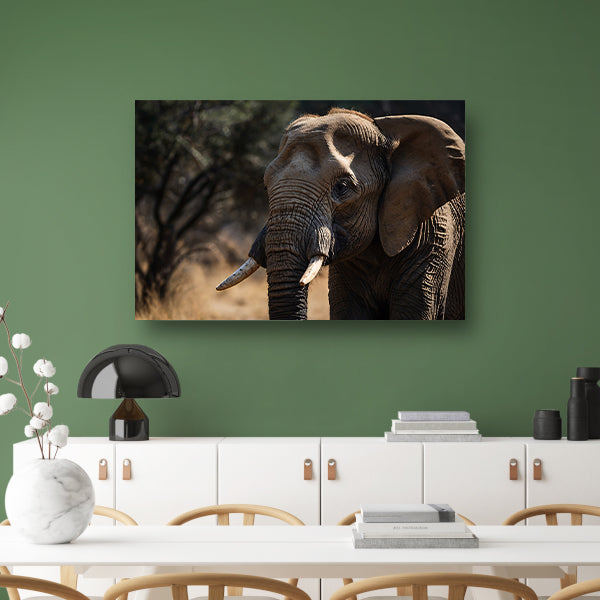 Prachtige close-up foto van een olifant poster