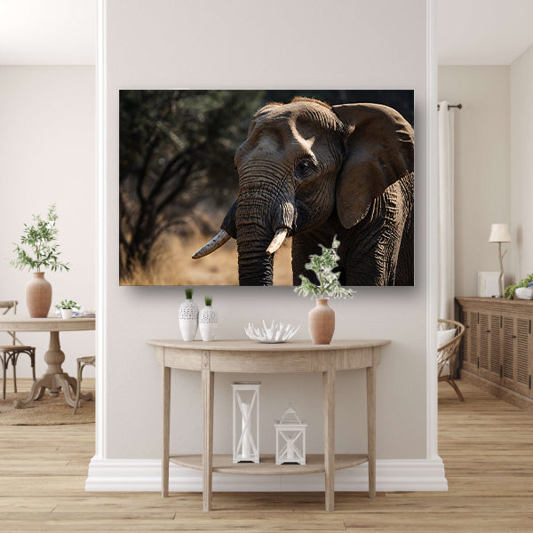 Prachtige close-up foto van een olifant poster