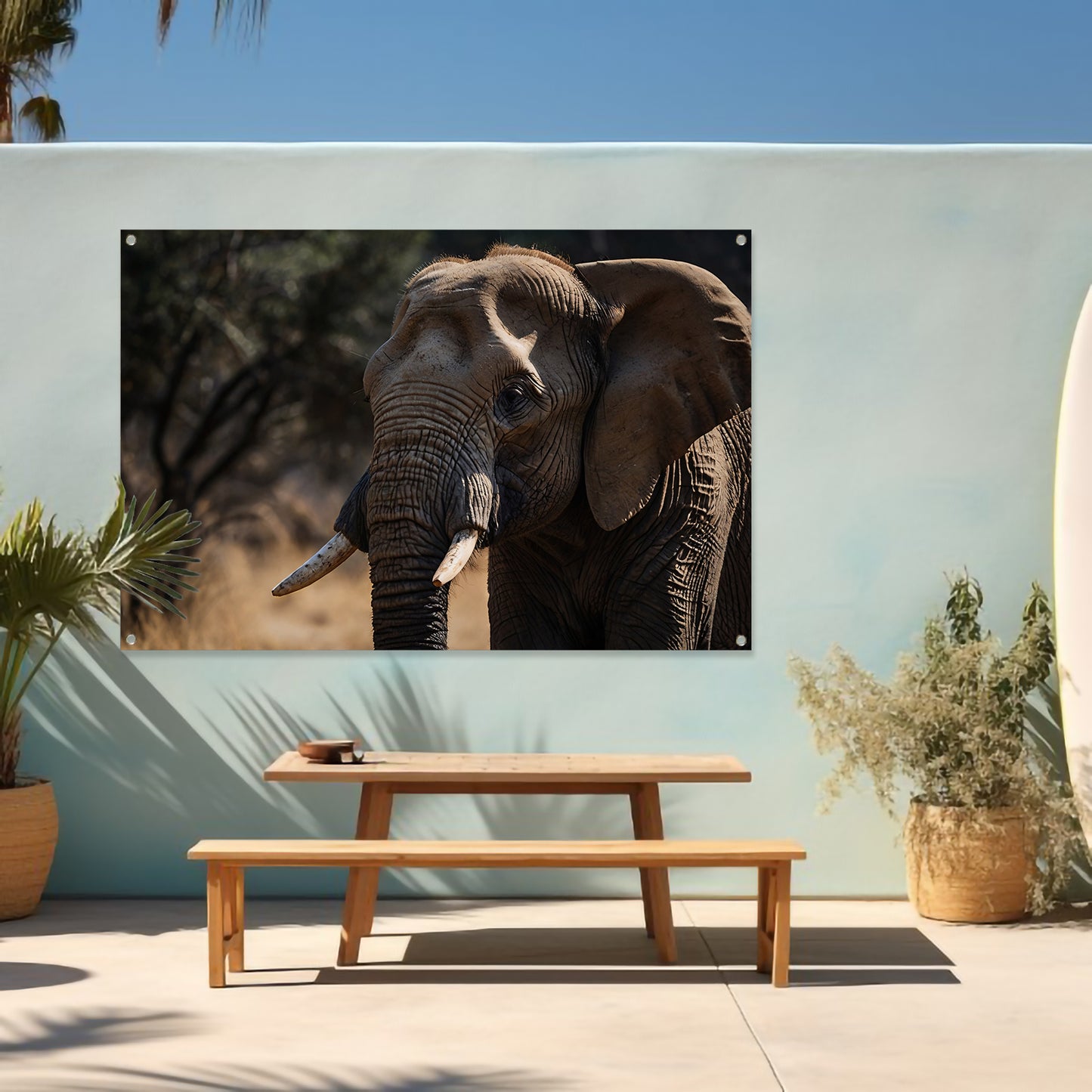 Prachtige close-up foto van een olifant tuinposter