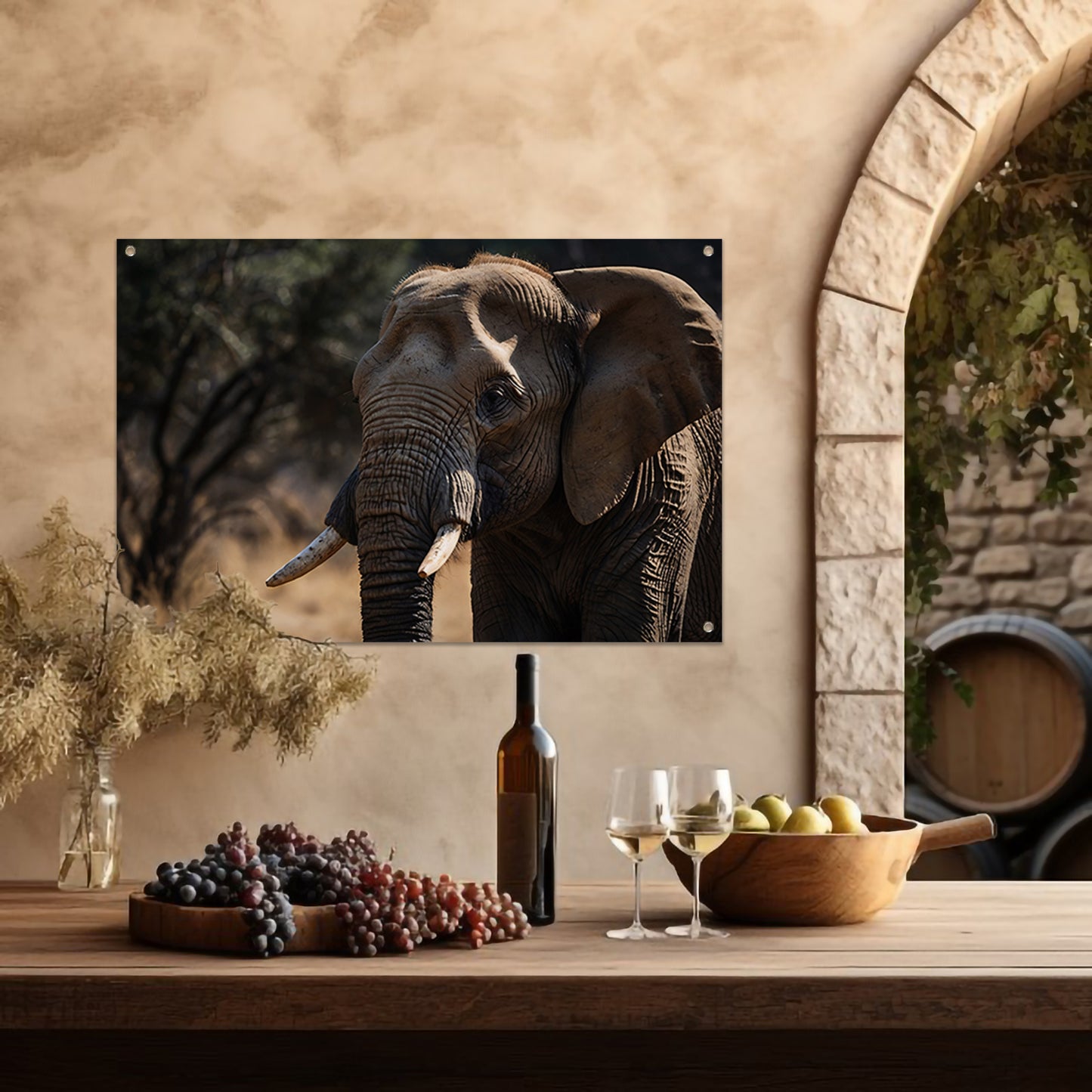 Prachtige close-up foto van een olifant tuinposter