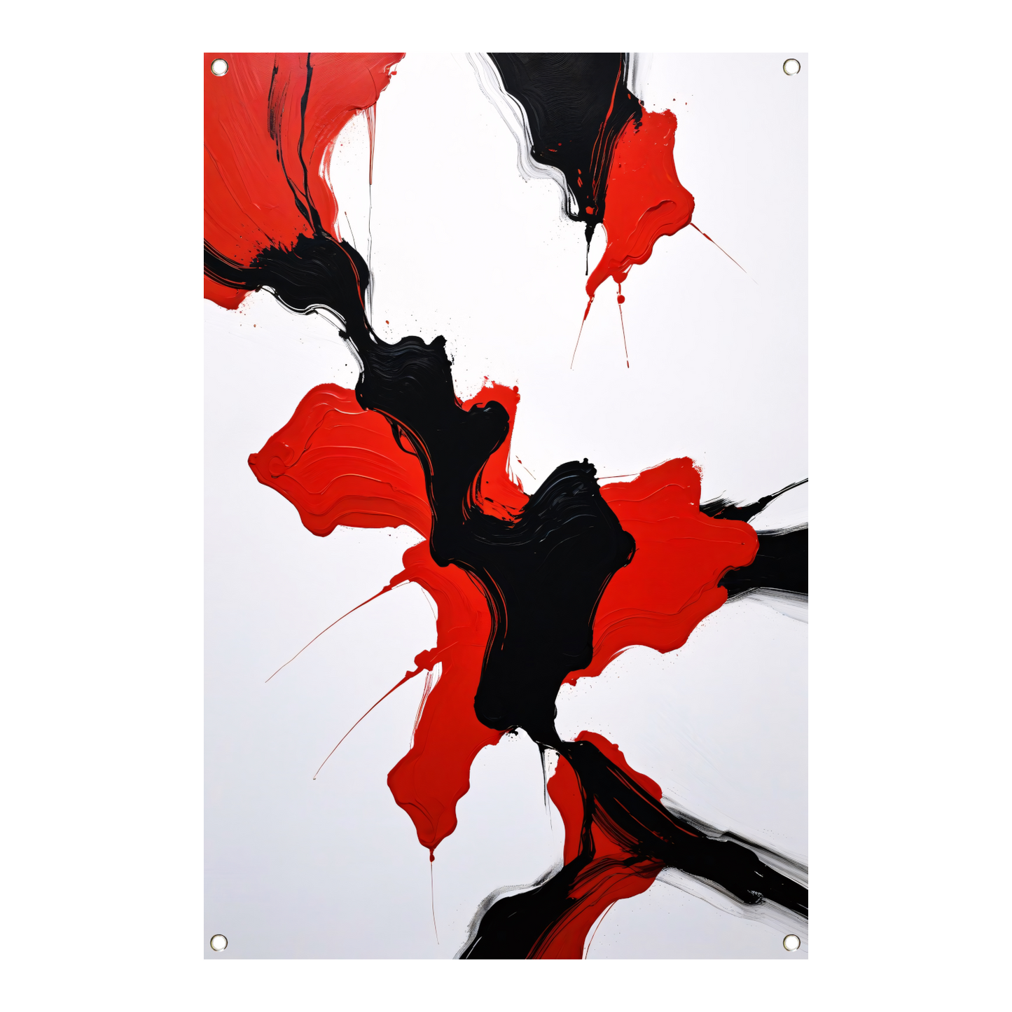Roodzwarte Abstractie van Dynamische Contrasten tuinposter