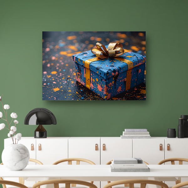 Minimalistisch Cadeau met Gouden Lint canvas