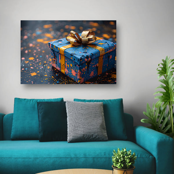 Minimalistisch Cadeau met Gouden Lint poster