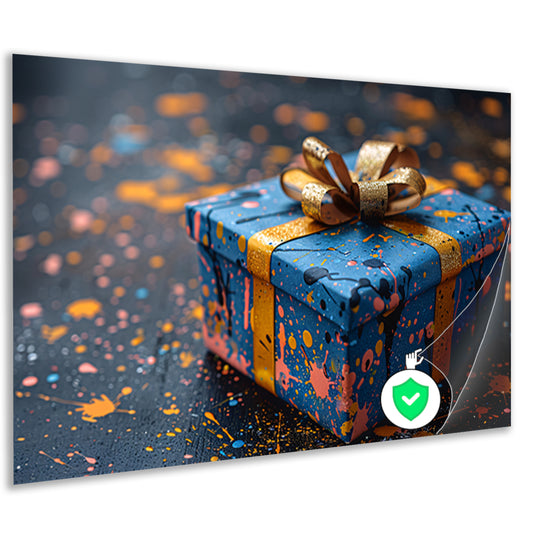 Minimalistisch Cadeau met Gouden Lint poster