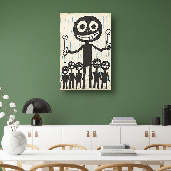 Abstract Figuren met Lollipops in Zwart-Wit poster