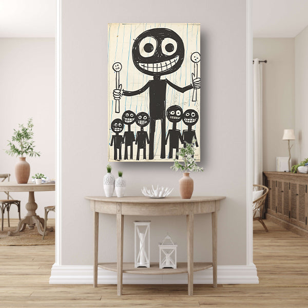 Abstract Figuren met Lollipops in Zwart-Wit poster