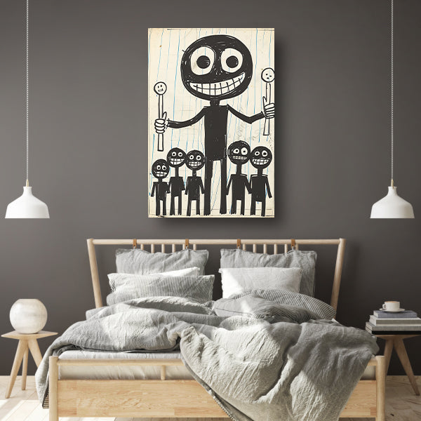 Abstract Figuren met Lollipops in Zwart-Wit poster