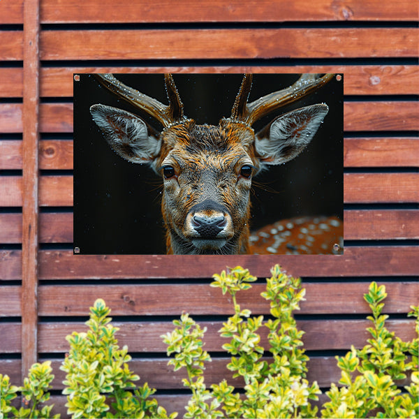 Sfeervol Hertenportret in Bos tuinposter