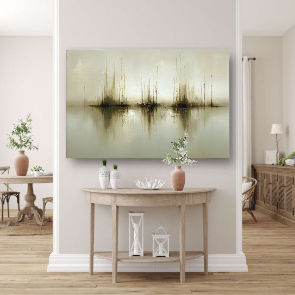Abstract gouden reflecties in mist canvas