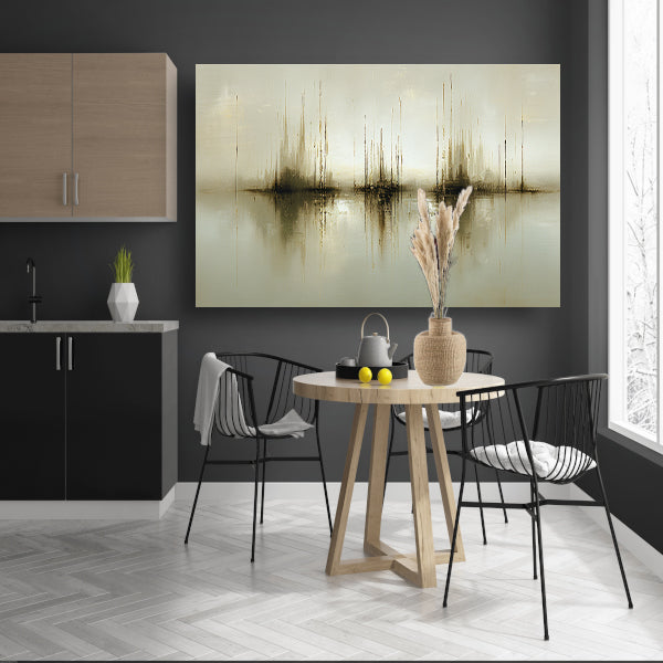 Abstract gouden reflecties in mist canvas