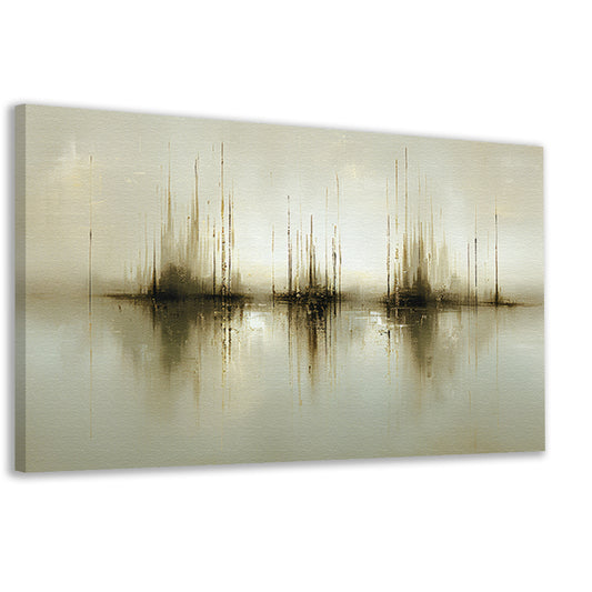 Abstract gouden reflecties in mist canvas