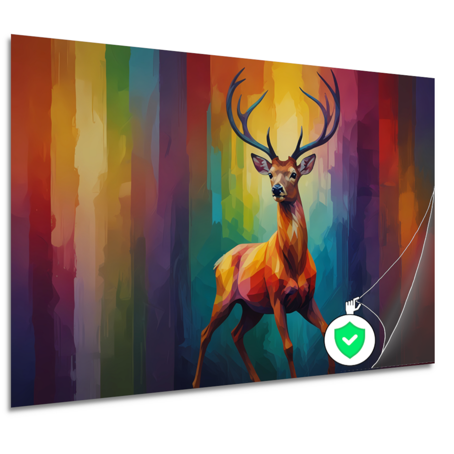Abstract Kubistisch Hert in Kleur poster