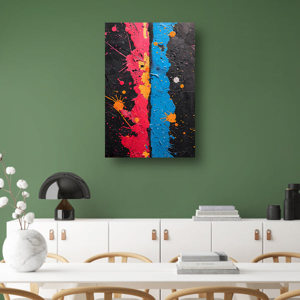 Abstract met Kleurrijk Verfspatten canvas